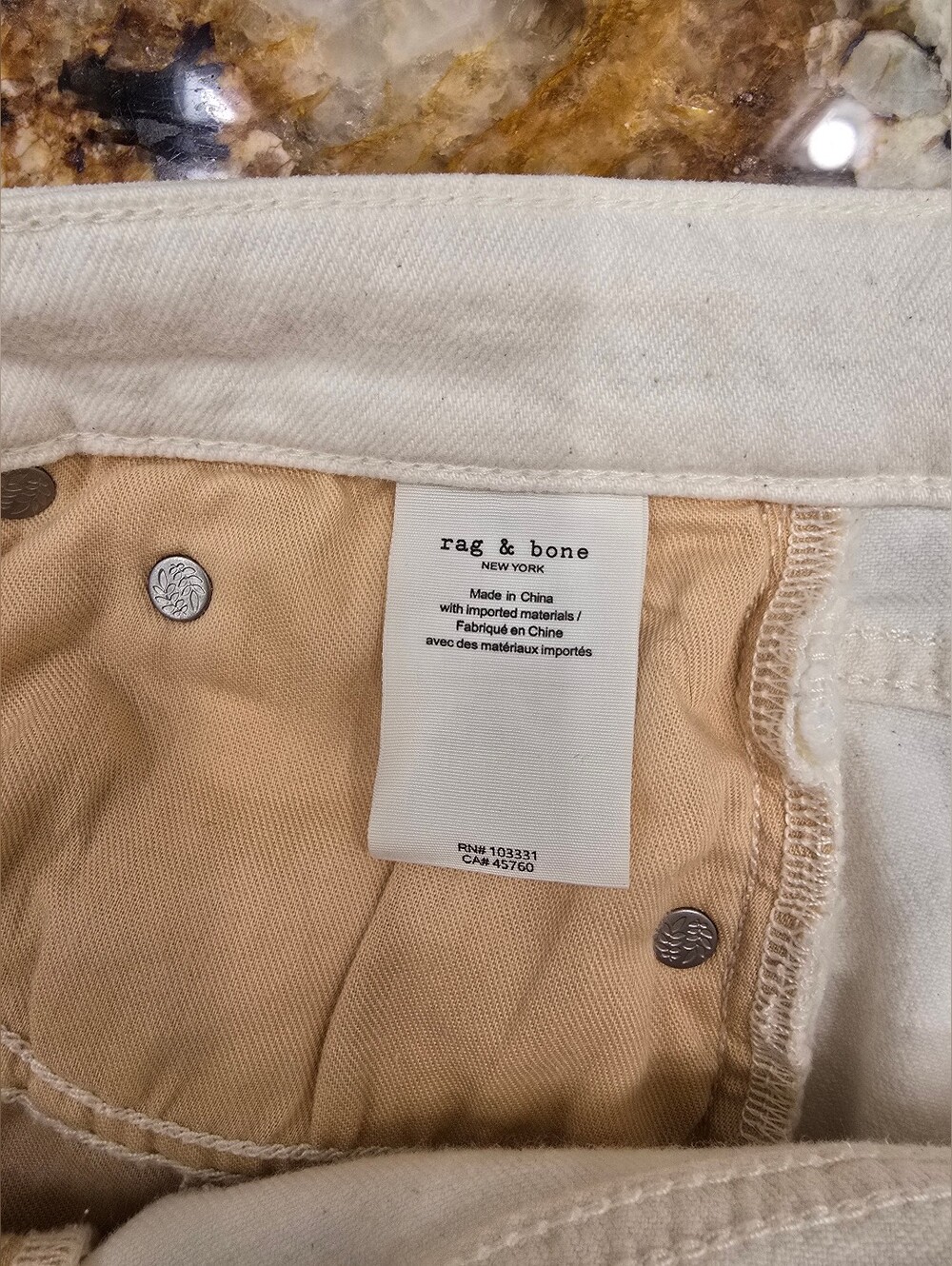 RAG & BONE Nina High-Rise Ankle Cigarette Jeans In Ecru 28 - Picture 8 of 9